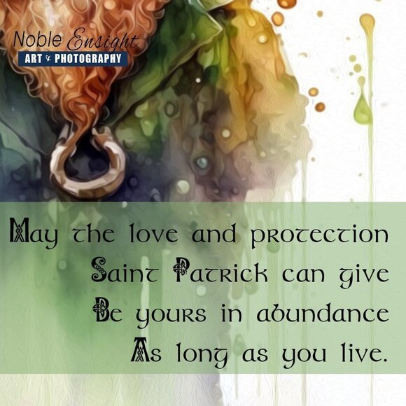 11x14 St. Patricks Day Leprechaun Irish Blessing‎ Watercolor Oil Painting Print - Picture 5 of 7